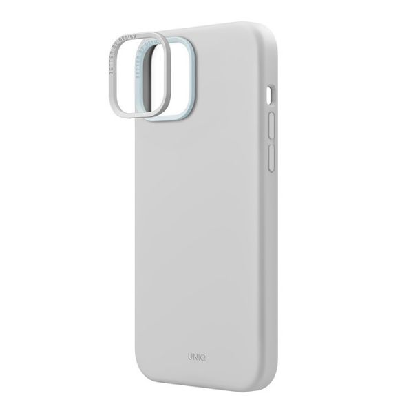 Чехол Uniq для iPhone 15 LINO Мел серый (Magsafe) - фото 2