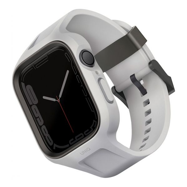 Ремешок Uniq для Apple Watch 45/44 mm чехол+ремень Monos 2-in-1 чехол+ремешок серый - фото 1