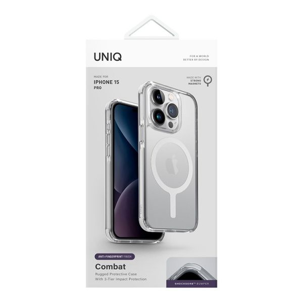 Чехол Uniq для iPhone 15 Pro Combat AF Белый (MagSafe) - фото 7