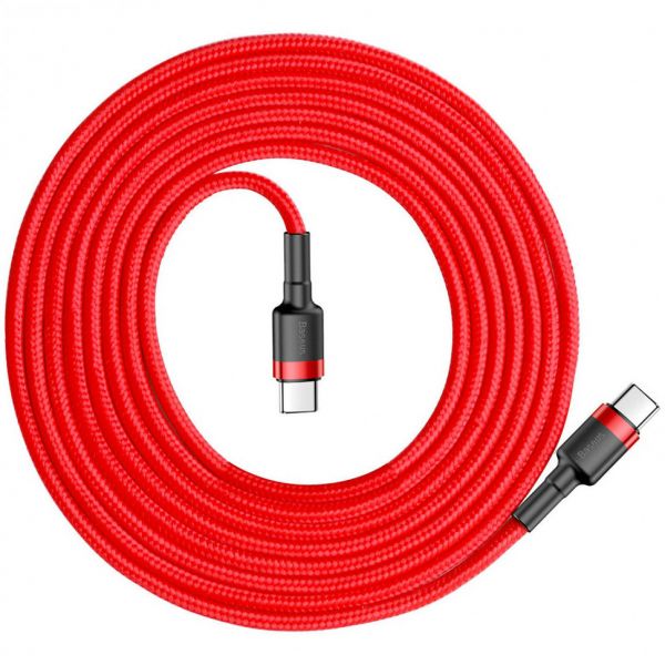 Кабель Baseus Cafule Type-C PD2.0 60W flash charging data line (20V 3A) 2m Red - фото 2