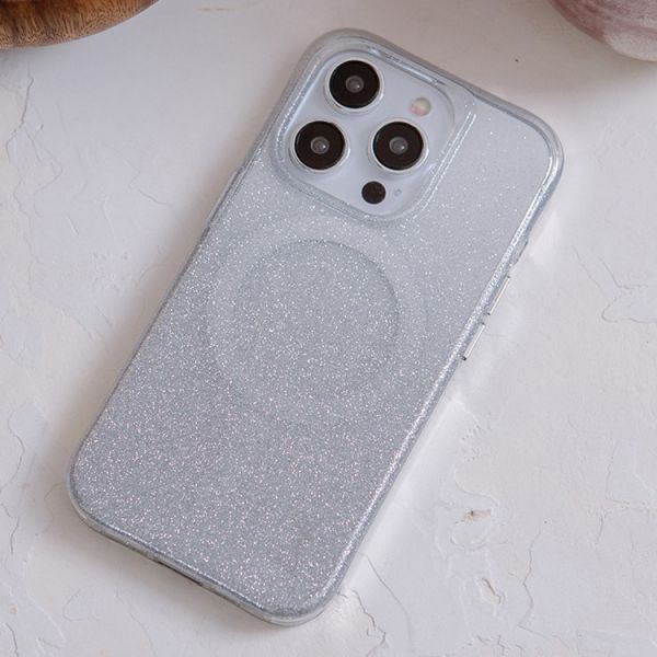 Чехол Uniq для iPhone 15 Pro Max COEHL Lumino Сверкающее серебро (MagSafe) - фото 2