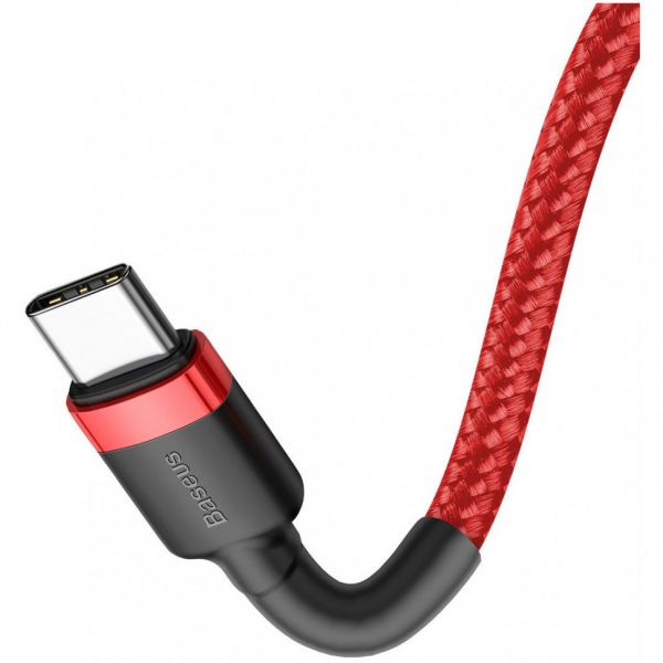 Кабель Baseus Cafule Type-C PD2.0 60W flash charging data line (20V 3A) 2m Red - фото 3