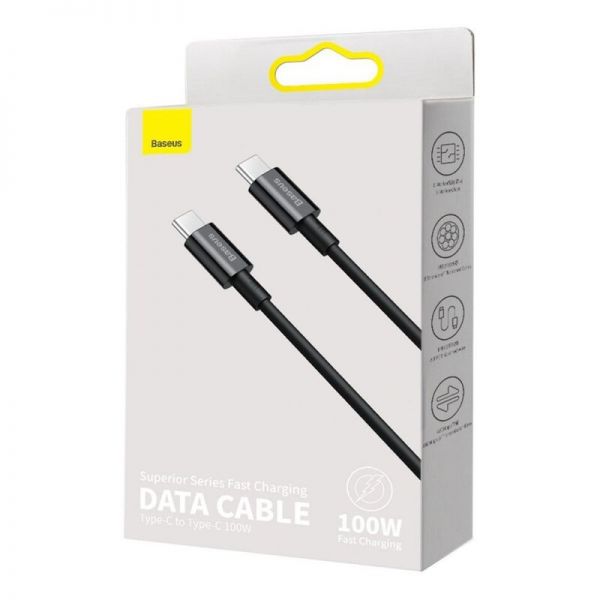 Кабель Baseus Superior Series Fast Charging Data Cable Type-C to Type-C 100W 2m Black - фото 5
