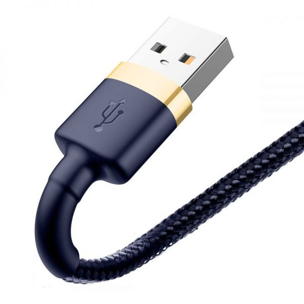 Кабель Baseus cafule Cable USB For iP 1.5A 2m Gold+Blue - фото 5