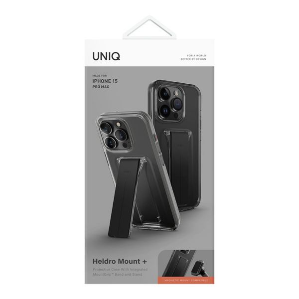 Чехол Uniq для iPhone 15 Pro Max Heldro Mount со стойкой дыма - фото 7