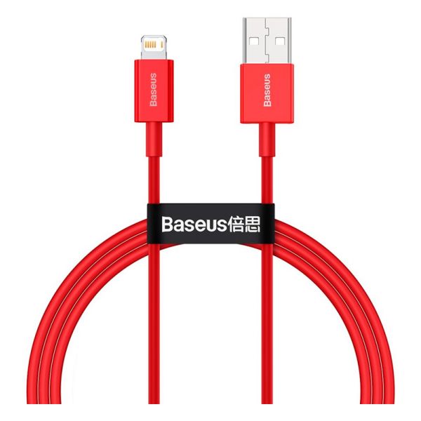 Кабель Baseus Superior Series Fast Charging Data Cable USB to iP 2.4A 1m Red - фото 1