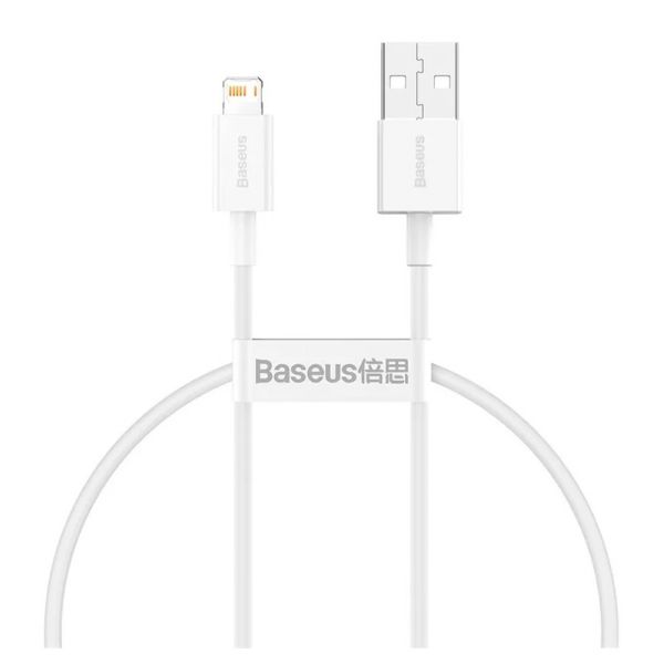 Кабель Baseus Superior Series Fast Charging Data Cable USB to iP 2.4A 0.25m White - фото 1