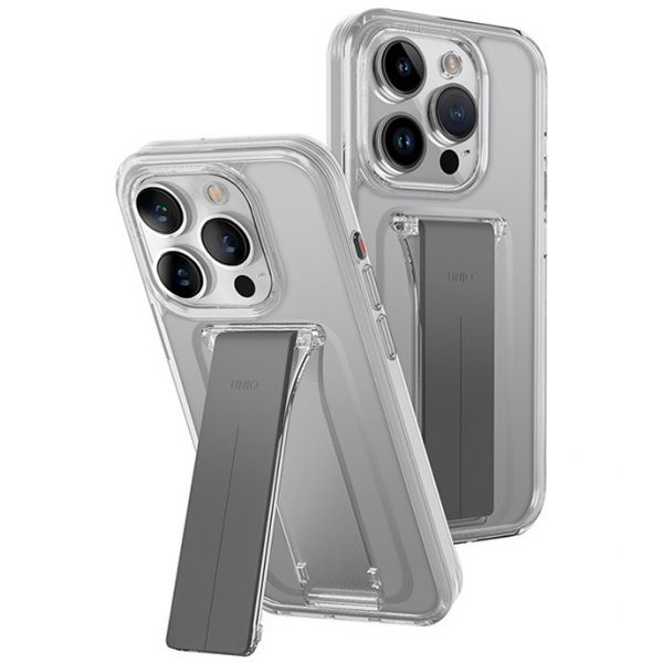 Чехол Uniq для iPhone 15 Pro Heldro Mount с прозрачной подставкой - фото 1