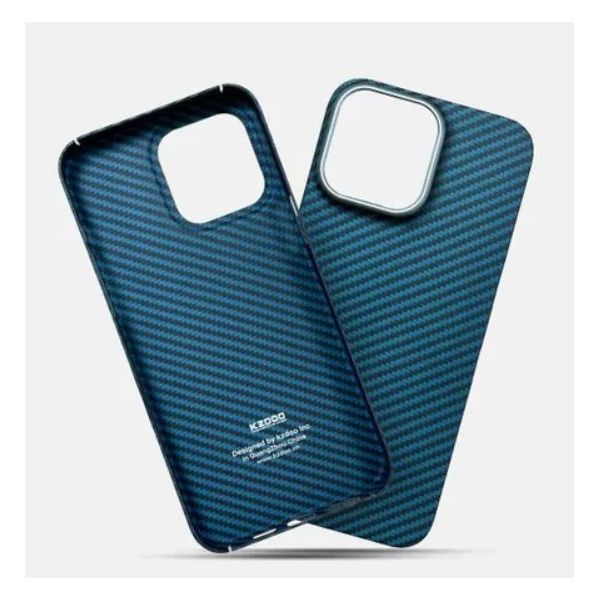 Чехол накладка K-Doo Keivlar для iPhone 14 Pro, черный - синий - фото 3