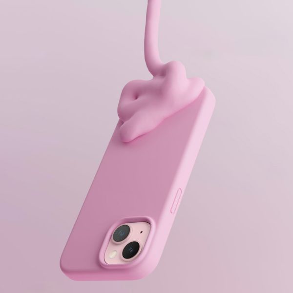 Чехол Elago для iPhone 15 Soft silicone (Liquid) Ярко-розовый - фото 4