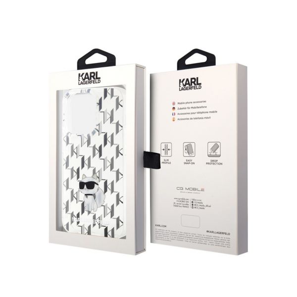 Чехол Lagerfeld для iPhone 15 Pro PC/TPU Monogram NFT Choupette Hard Прозрачный - фото 4