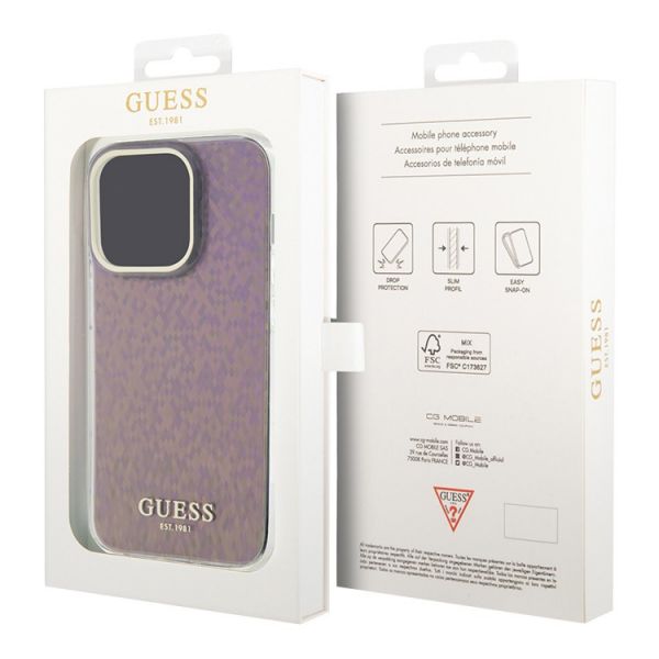 Чехол Guess для iPhone 15 Pro Max PC/TPU Faceted Mirror Disco Hard Розовый - фото 6