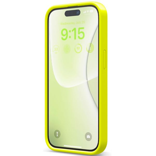 Чехол Elago для iPhone 15 Pro Soft silicone (Liquid) Неоново-желтый - фото 2