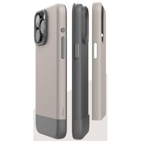 Чехол Elago для iPhone 15 Pro GLIDE (tpu+pc) Каменный/Средний Серый (MagSafe) - фото 3