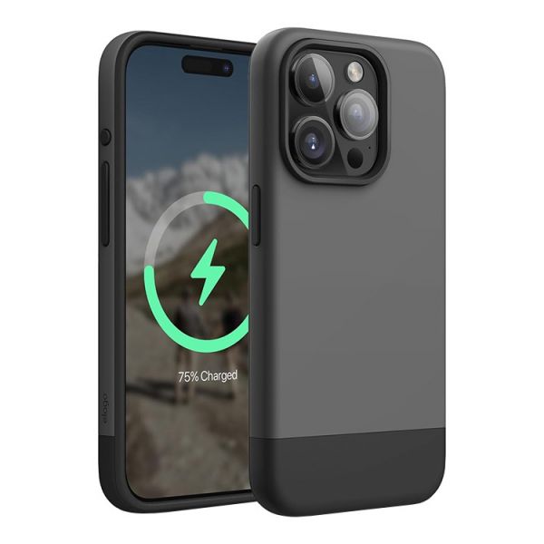 Чехол Elago для iPhone 15 Pro Max GLIDE (tpu+pc) Темно-серый/черный (MagSafe) - фото 2