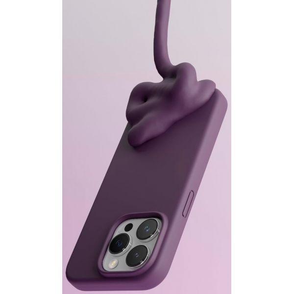 Чехол Elago для iPhone 15 Pro Soft silicone (Liquid) Темно-фиолетовый - фото 3