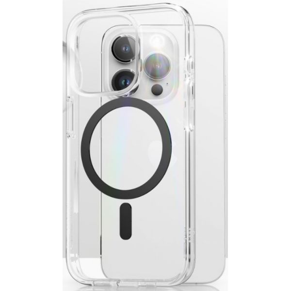 Чехол Elago для iPhone 15 Pro Max HYBRID (pc/tpu) Прозрачный/черный (MagSafe) - фото 4