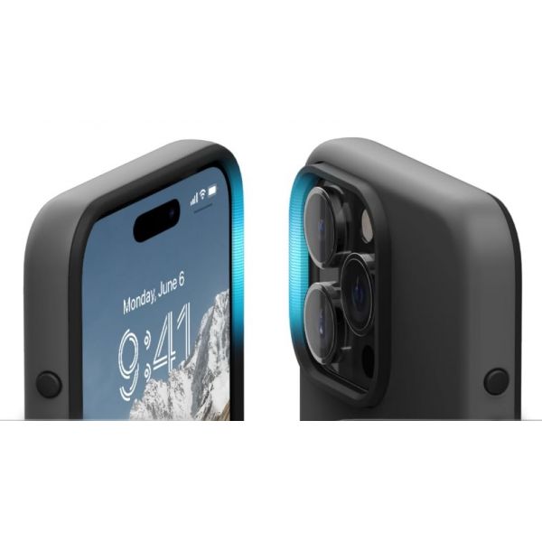 Чехол Elago для iPhone 15 Pro GLIDE (tpu+pc) Темно-серый/черный (MagSafe) - фото 4