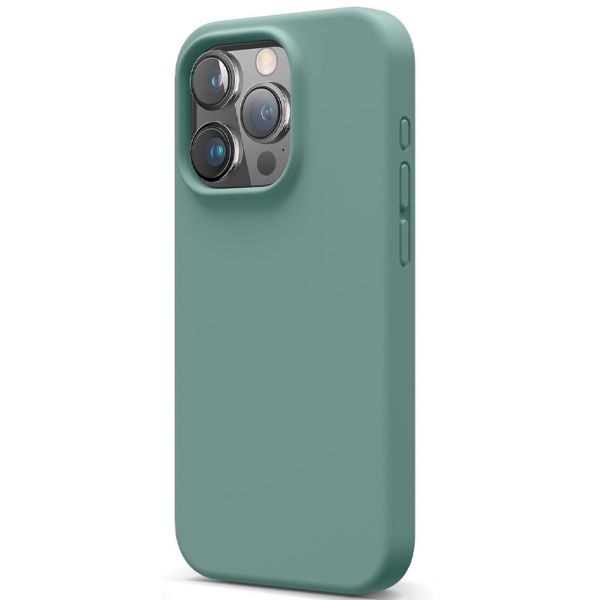 Чехол Elago для iPhone 15 Pro Soft silicone (Liquid) Полуночный зеленый - фото 1