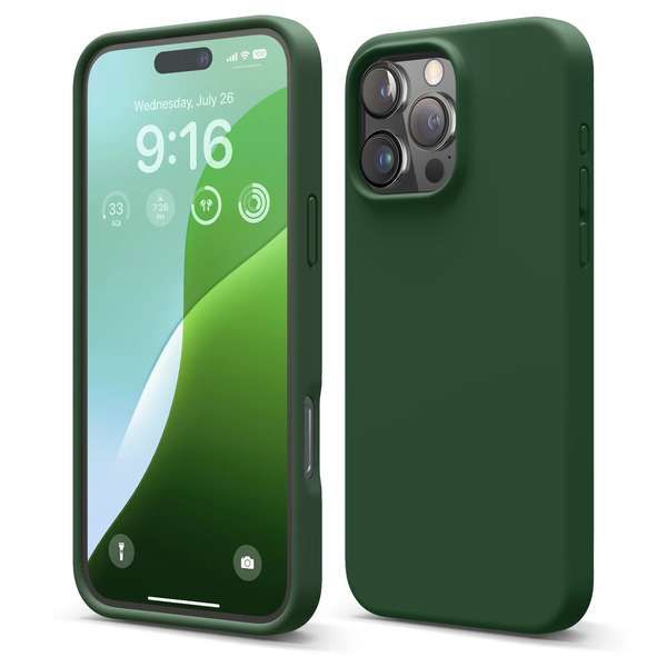 Чехол-накладка Elago Soft Silicone (Liquid) для iPhone 16 Pro Max, силикон, «альпийский зелёный» / Alpine Green