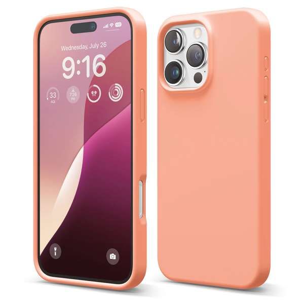 Чехол-накладка Elago Soft Silicone (Liquid) для iPhone 16 Pro Max, силикон, «лососевый» / Salmon