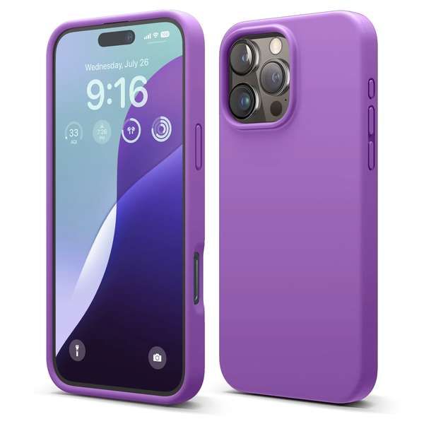 Чехол-накладка Elago Soft Silicone (Liquid) для iPhone 16 Pro Max, силикон, «неоновый фиолетовый» / Neon Purple