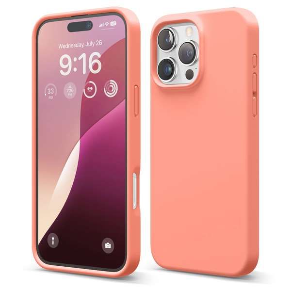 Чехол-накладка Elago Soft Silicone (Liquid) для iPhone 16 Pro Max, силикон, «розовое помело» / Pomelo Pink