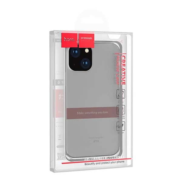 Чехол-накладка Hoco Light Series, iPhone 15, полиуретан (TPU), Темно прозрачный 2