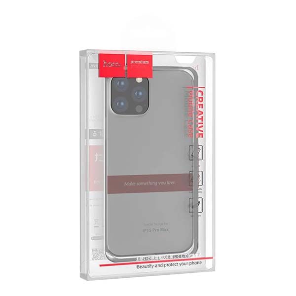 Чехол-накладка Hoco Light Series, iPhone 15 Pro Max, полиуретан (TPU), Темно прозрачный 2