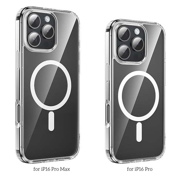 Чехол-накладка Hoco TPU Armour Magnetic Series с MagSafe для iPhone 16 Pro Max, пластик+полиуретан (TPU), прозрачный 4
