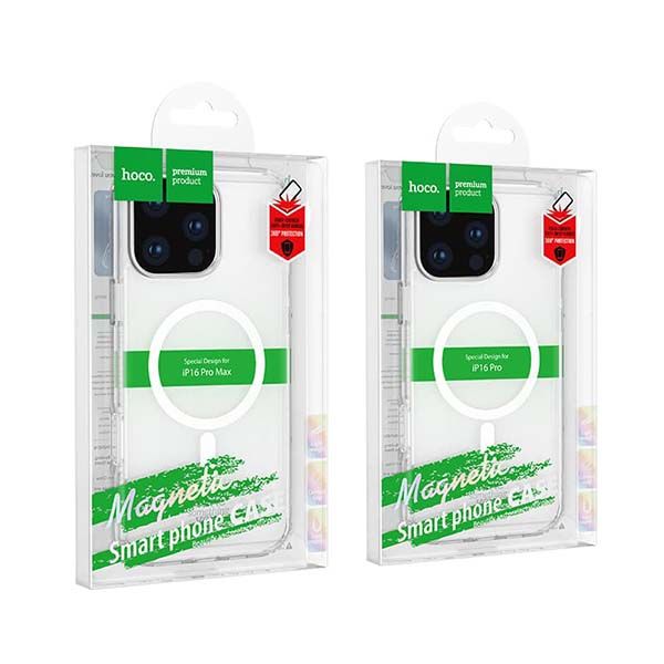 Чехол-накладка Hoco TPU Armour Magnetic Series с MagSafe для iPhone 16 Pro Max, пластик+полиуретан (TPU), прозрачный 5