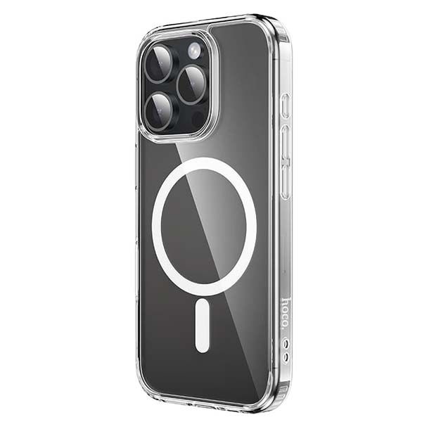 Чехол-накладка Hoco TPU Armour Magnetic Series с MagSafe для iPhone 16 Pro Max, пластик+полиуретан (TPU), прозрачный