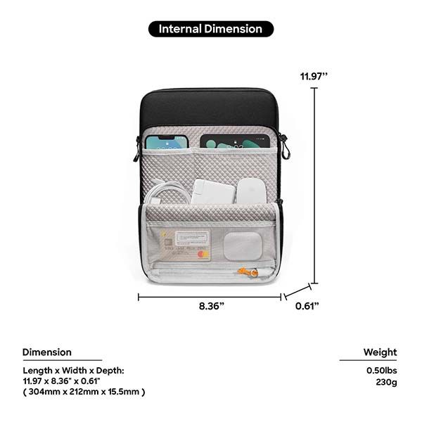 Сумка Tomtoc Laptop DefenderACE-A03 Laptop Shoulder Bag 13.5" Черный 11