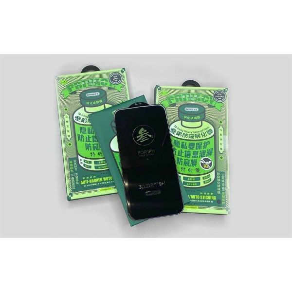 Защитное стекло на экран Remax GL-27 для iPhone 12 Pro Max, 6,7'', 3D, 9H, антишпион, тонкая рамка, тряпочки + салфетки, retail pack., чёрный 6