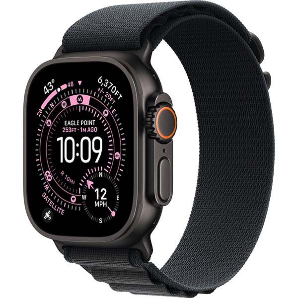 Apple Watch Ultra 3 (2025), 49 мм, корпус «чёрный титановый», ремешок Alpine чёрный (M/L)