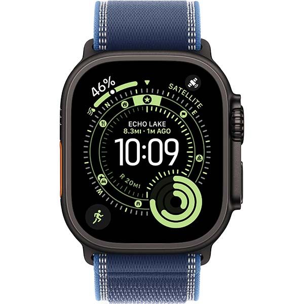 Apple Watch Ultra 3 (2025), 49 мм, корпус «чёрный титановый», ремешок Trail синий/ярко-синий (M/L) фото 2