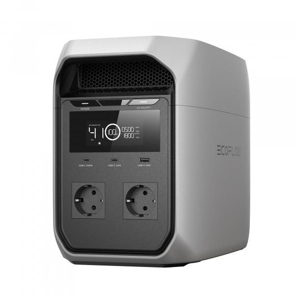 Электростанция EcoFlow DELTA 3 Classic, портативная, ёмкость 1024 Втч, мощность 1800 Вт АКБ, DC, USB-A, 2 USB-C, 2 220В, серый фото 1